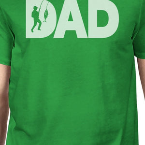 Dad Fish Mens Green Graphic Design Tee Unique Fishing Dad T Shirt - 365INLOVE