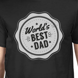 World's Best Dad Mens Black Graphic T-Shirt Gift For Fathers Day - 365INLOVE