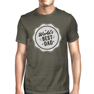 World's Best Dad Mens Dark Gray Round Neck Shirt Funny Dad Gifts - 365INLOVE