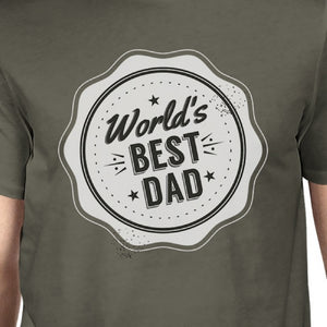 World's Best Dad Mens Dark Gray Round Neck Shirt Funny Dad Gifts - 365INLOVE