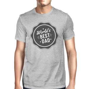 World's Best Dad Mens Grey Cotton Graphic Tee Unique Design T-Shirt - 365INLOVE