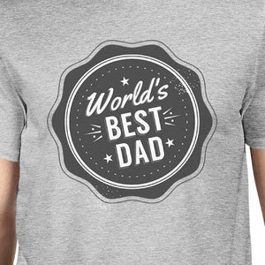 World's Best Dad Mens Grey Cotton Graphic Tee Unique Design T-Shirt - 365INLOVE