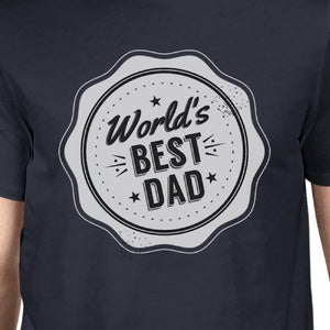 World's Best Dad Mens Navy Vintage Style Graphic Tee Gifts For Dad - 365INLOVE