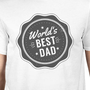 World's Best Dad Mens White Graphic Shirt Fathers Day Gifts For Him - 365INLOVE