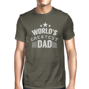 Worlds Greatest Dad Mens Dark Gray Round Neck Tee Funny Dad Gifts - 365INLOVE