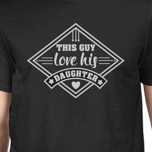 This Guy Love His Daughter Mens Black T-Shirt Cute Gift For New Dad - 365INLOVE