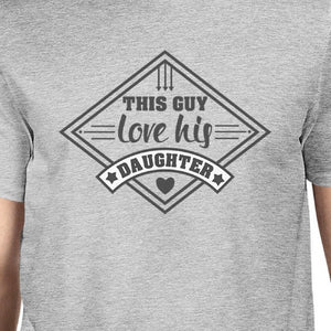 This Guy Love His Daughter Mens Grey Unique Graphic T-Shirt For Dad - 365INLOVE