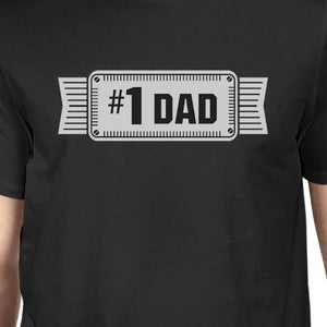 #1 Dad Mens Black Vintage Graphic Tee Funny Gifts For Fathers Day - 365INLOVE
