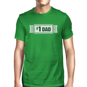 #1 Dad Mens Green Funny Fathers Day Graphic Shirt Unique Dad Gifts - 365INLOVE