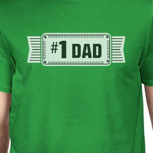 #1 Dad Mens Green Funny Fathers Day Graphic Shirt Unique Dad Gifts - 365INLOVE