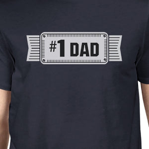 #1 Dad Mens Navy Vintage Style Graphic T-Shirt Unique Gifts For Dad - 365INLOVE