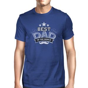 Best Dad In The World Mens Blue Vintage Tee Cute Fathers Day Gifts - 365INLOVE