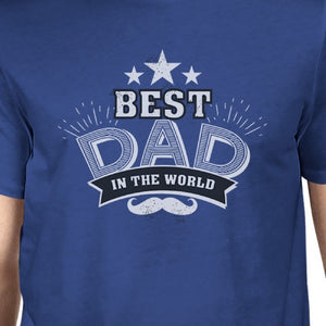 Best Dad In The World Mens Blue Vintage Tee Cute Fathers Day Gifts - 365INLOVE