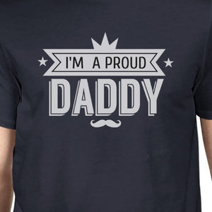 Im A Proud Daddy Mens Navy Vintage T-Shirt Fathers Day Gift For Him - 365INLOVE