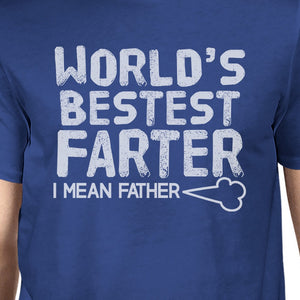 World's Bestest Farter Men's Blue Unique Design Graphic T-Shirt - 365INLOVE