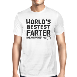 World's Bestest Farter Men's White Funny Short Sleeve Tee For Dad - 365INLOVE