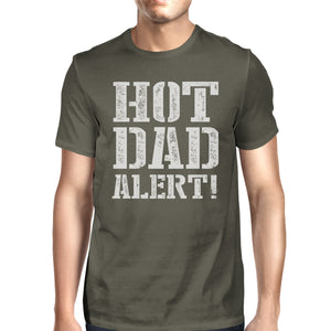 Hot Dad Alert Men's Dark Gray Round Neck T Shirt For Fathers Day - 365INLOVE