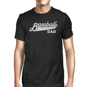 Baseball Dad Mens Black Cotton T-Shirt Funny Gifts For Baseball Dad - 365INLOVE