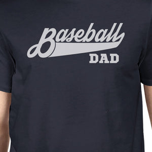 Baseball Dad Men's Navy Round Neck T Shirt Funny Father Gift Ideas - 365INLOVE