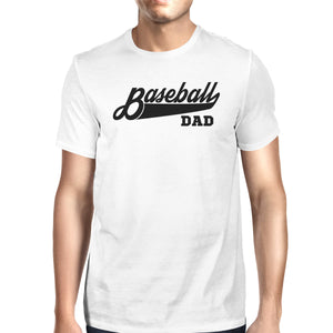 Baseball Dad Men's White Graphic T-Shirt Dad Gifts From Daughter - 365INLOVE