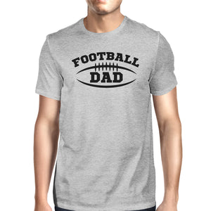 Football Dad Mens Grey Round Neck Cotton Shirt Funny Gifts For Dad - 365INLOVE