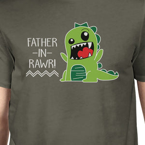 Father-In-Rawr Men's Dark Gray Funny Graphic Tee For Fathers Day - 365INLOVE