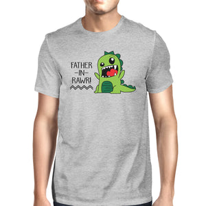 Father-In-Rawr Cotton Grey Funny Design T Shirt For Father In Law - 365INLOVE