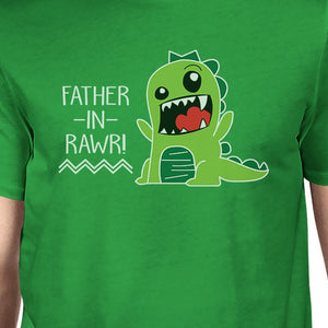 Father-In-Rawr Men's Green Short Sleeve Graphic Design Top For Dad - 365INLOVE