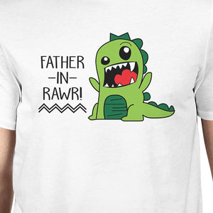 Father-In-Rawr Mens White Short Sleeve Shirt Humorous Gifts For Dad - 365INLOVE