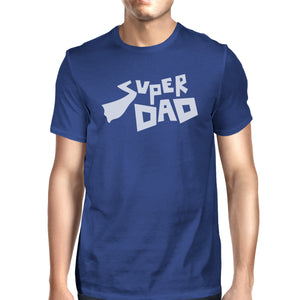 Super Dad Mens Blue Unique Design Round Neck Shirt For Fathers Day - 365INLOVE