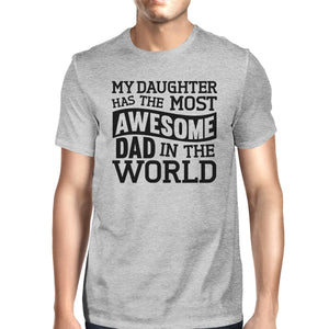 The Most Awesome Dad Men's Grey Short Sleeve Top Unique Dad Gifts - 365INLOVE