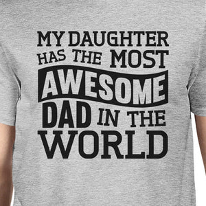 The Most Awesome Dad Men's Grey Short Sleeve Top Unique Dad Gifts - 365INLOVE