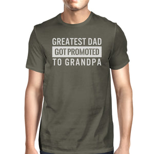 Greatest Dad Got Promoted To Grandpa Men's Dark Gray Cotton T Shirt - 365INLOVE