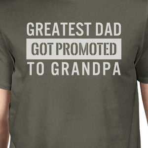 Greatest Dad Got Promoted To Grandpa Men's Dark Gray Cotton T Shirt - 365INLOVE