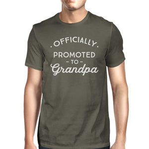 Officially Promoted To Grandpa Mens Dark Grey Shirt