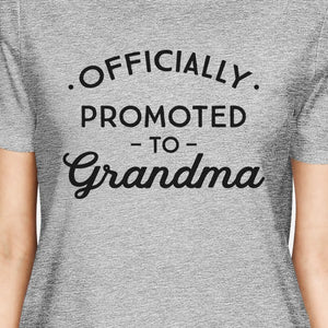 Officially Promoted To Grandma Womens Grey Shirt