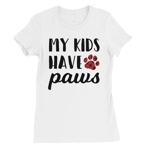 My Kids Have Paws Plaid Womens Shirt Cute Dog Mom Mother's Day Gift