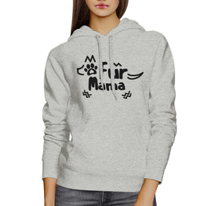 Fur Mama Grey Unisex Round Neck Top Cute Graphic Design Hoodie - 365INLOVE