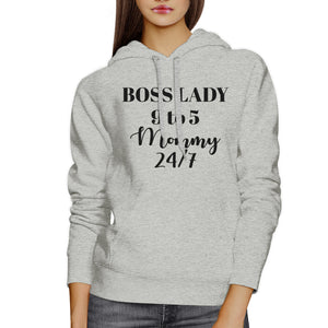 Boss Lady Mommy Gray Hoodie Mothers Day Funny Gift Ideas For Wife - 365INLOVE