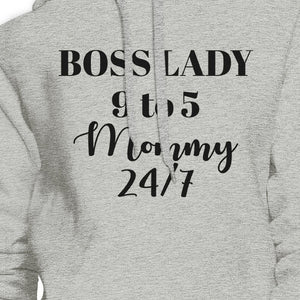 Boss Lady Mommy Gray Hoodie Mothers Day Funny Gift Ideas For Wife - 365INLOVE