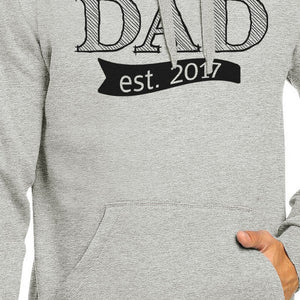 Dad Est 2017 Unisex Gray Hoodie For Fathers Day Unique Design Top - 365INLOVE