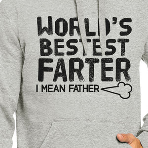 World's Bestest Farter Unisex Grey Pullover Hoodie Gift For Dad - 365INLOVE