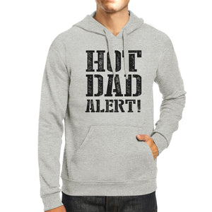 Hot Dad Alert Unisex Grey Hoodie Cute Fathers Day Gift For Him - 365INLOVE