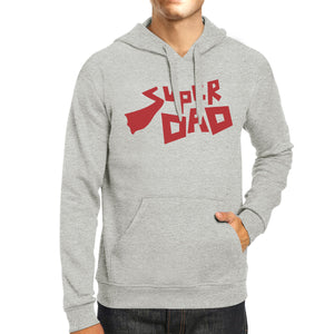 Super Dad Unisex Grey Cotton Hoodie Perfect Fathers Day Gift Idea - 365INLOVE