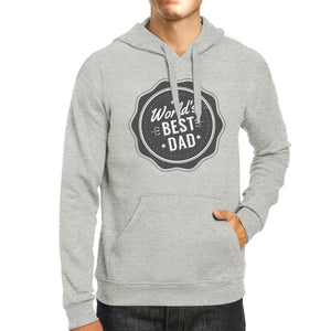 Worlds Best Dad Unisex Grey Funny Design Hoodie Witty Dad Gifts - 365INLOVE