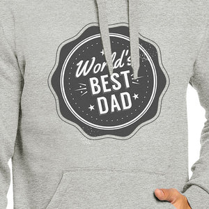 Worlds Best Dad Unisex Grey Funny Design Hoodie Witty Dad Gifts - 365INLOVE