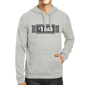 #1 Dad Unisex Grey Pullover Hoodie For Men Holiday Gifts For Dad - 365INLOVE