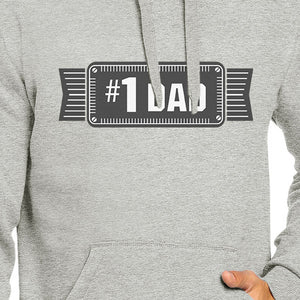 #1 Dad Unisex Grey Pullover Hoodie For Men Holiday Gifts For Dad - 365INLOVE