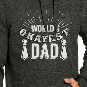 World's Okayest Dad Dark Grey Funny Design Hoodie For Fathers Day - 365INLOVE