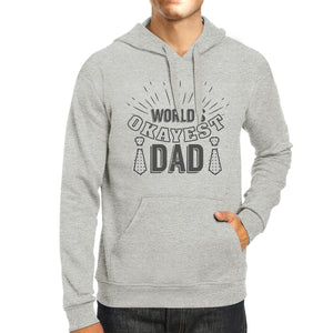 Worlds Okayest Dad Unisex Grey Hoodie For Dad Vintage Style Graphic - 365INLOVE